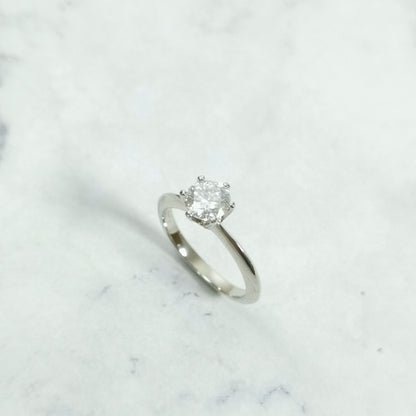 #37# "Promising Ring" 1 Carat Round Moissanite Engagement Ring