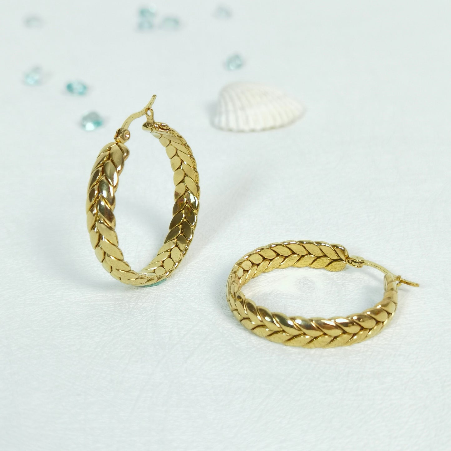 #27# 18k Gold Plated Ear Of Wheat Earrings